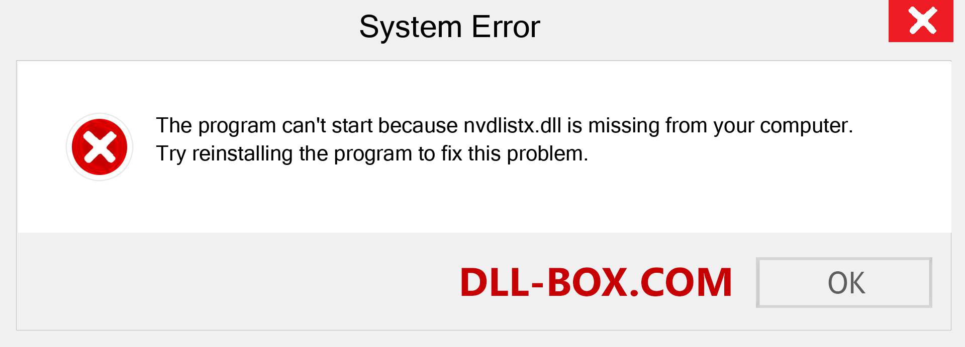  nvdlistx.dll file is missing?. Download for Windows 7, 8, 10 - Fix  nvdlistx dll Missing Error on Windows, photos, images