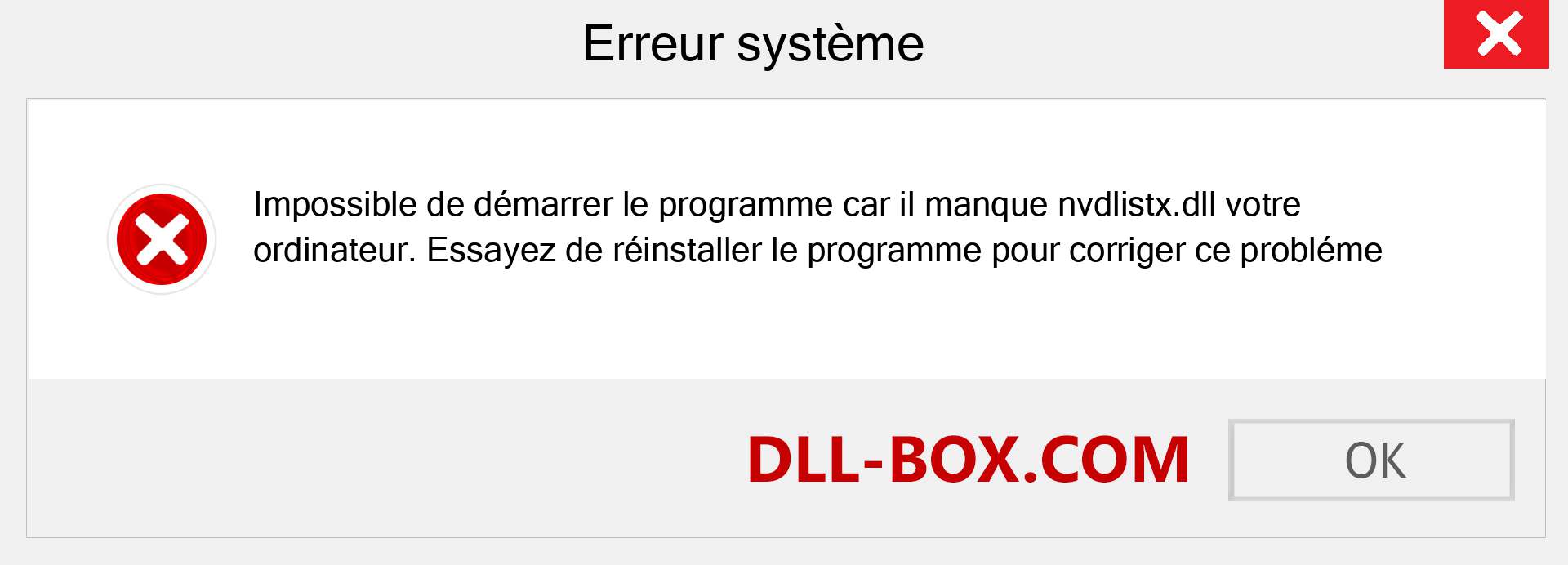 Le fichier nvdlistx.dll est manquant ?. Télécharger pour Windows 7, 8, 10 - Correction de l'erreur manquante nvdlistx dll sur Windows, photos, images